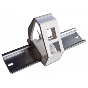 DIN-rail mounting frame for Keystone module installation, white